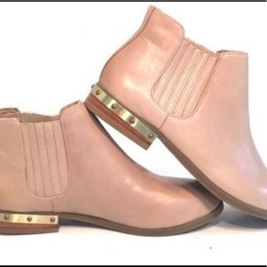 Zoe Luca Carnaby Beige Tan Ankle Flat Bootie Sz 6M